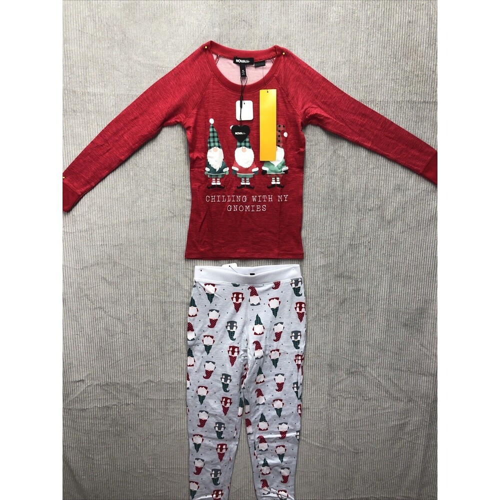Nova Kids Pajamas Size 6 Chilling With My Gnomies Red Multicolor NWT